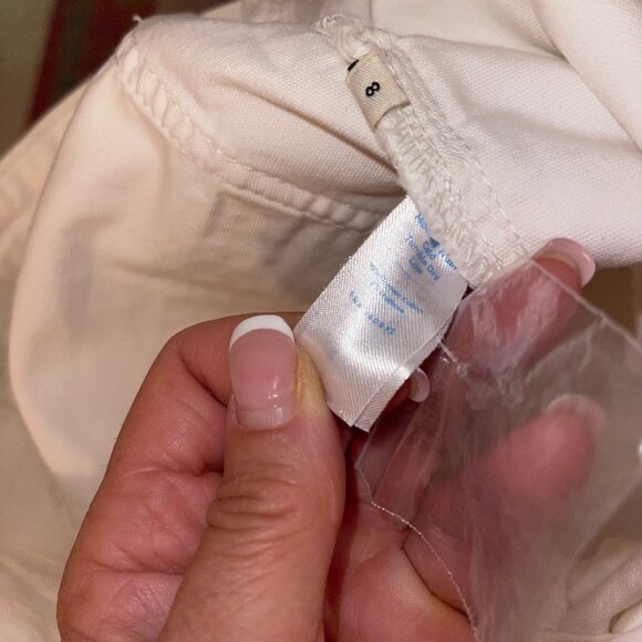 Marine Layer Women Pant Size 8 White Maya Slim Straight Utility Stretch 14934 - Picture 7 of 11